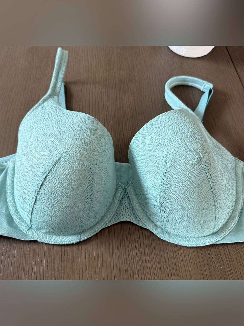 40D Cacique Womens Floral Lace Lightly Lined T-Shirt Bra Mint Green Adjustable I